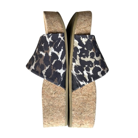 Veronica Beard Dresdyn Leopard Print Platform Slides Sz 6 Leather Cork Sandals - Picture 8 of 11
